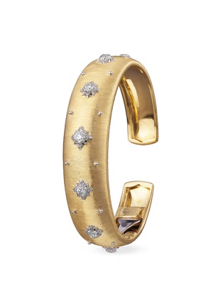 Main View - Click To Enlarge - BUCCELLATI - 'Macri' diamond floral 18k yellow gold cuff