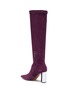 Detail View - Click To Enlarge - CLERGERIE - 'Kali' sculptural heel stretch suede knee high boots