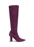 Main View - Click To Enlarge - CLERGERIE - 'Kali' sculptural heel stretch suede knee high boots