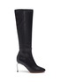 Main View - Click To Enlarge - CLERGERIE - 'Meline' metal heel stretch nappa leather knee high boots