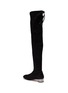 Detail View - Click To Enlarge - STUART WEITZMAN - 'Prism 30' glass crystal heel suede thigh high boots
