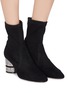 Figure View - Click To Enlarge - STUART WEITZMAN - 'Flash' strass heel suede ankle boots