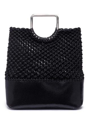 Main View - Click To Enlarge - PROENZA SCHOULER - 'Market' medium snake embossed leather macramé tote