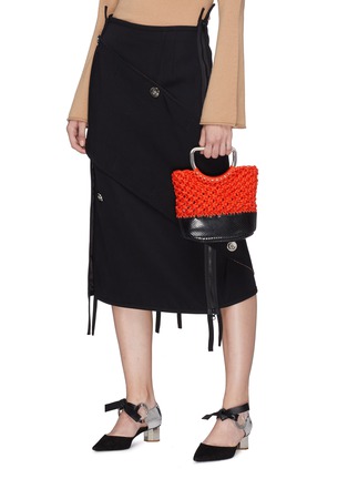Figure View - Click To Enlarge - PROENZA SCHOULER - 'Market' small snake-embossed leather macramé bag