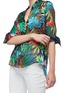 Detail View - Click To Enlarge - ALICE & OLIVIA - 'Amos' floral palm leaf burnout tunic top