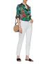Figure View - Click To Enlarge - ALICE & OLIVIA - 'Amos' floral palm leaf burnout tunic top