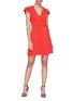 Figure View - Click To Enlarge - ALICE & OLIVIA - 'Doralee' ruffle sleeve wrap dress