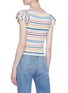 Back View - Click To Enlarge - ALICE & OLIVIA - 'Kenia' ruffle sleeve stripe knit top