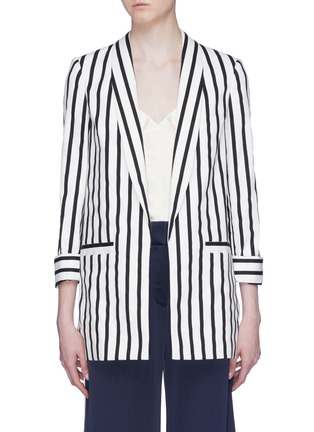 Main View - Click To Enlarge - ALICE & OLIVIA - 'Kylie' shawl lapel stripe blazer