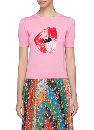 Main View - Click To Enlarge - ALICE & OLIVIA - x Donald Robertson 'Brady' sequinned lip sweater