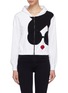 Main View - Click To Enlarge - ALICE & OLIVIA - 'Kyle' strass Stace Face intarsia cropped zip hoodie