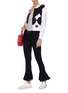 Figure View - Click To Enlarge - ALICE & OLIVIA - 'Kyle' strass Stace Face intarsia cropped zip hoodie