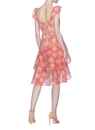 Back View - Click To Enlarge - ALICE & OLIVIA - 'Azura' ruffle geometric stripe tiered dress