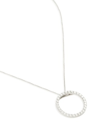 Figure View - Click To Enlarge - ROBERTO COIN - 'Tiny Treasure' diamond 18k white gold circle pendant necklace