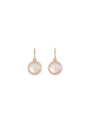 Main View - Click To Enlarge - ROBERTO COIN - 'Cocktail' diamond quartz 18k rose gold earrings