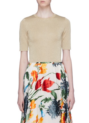 Main View - Click To Enlarge - ALICE & OLIVIA - 'Ciara' wool blend knit cropped top