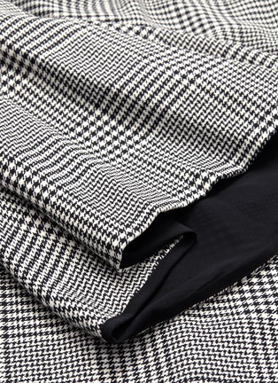 Detail View - Click To Enlarge - ALICE & OLIVIA - 'Thym' drape ruffle sleeve houndstooth check plaid dress