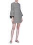 Figure View - Click To Enlarge - ALICE & OLIVIA - 'Thym' drape ruffle sleeve houndstooth check plaid dress