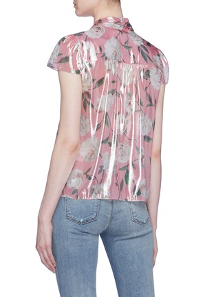 Back View - Click To Enlarge - ALICE & OLIVIA - 'Jeannie' tie neck floral print blouse