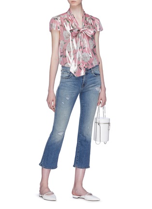 Figure View - Click To Enlarge - ALICE & OLIVIA - 'Jeannie' tie neck floral print blouse