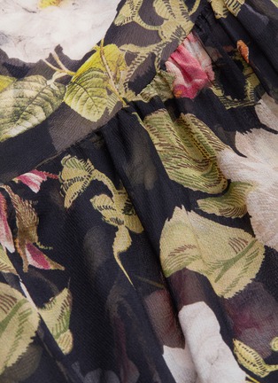  - ALICE & OLIVIA - 'Julius' floral print ruffle neck silk tunic top