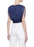 Back View - Click To Enlarge - ALICE & OLIVIA - 'Briella' cross front stripe cropped blouse