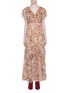 Main View - Click To Enlarge - ALICE & OLIVIA - 'Cassidy' ruffle lace godet floral print maxi dress