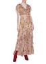 Figure View - Click To Enlarge - ALICE & OLIVIA - 'Cassidy' ruffle lace godet floral print maxi dress