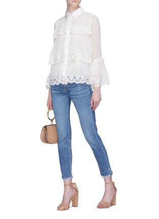 Figure View - Click To Enlarge - ALICE & OLIVIA - 'Kartwright' bell sleeve tiered pleated shirt