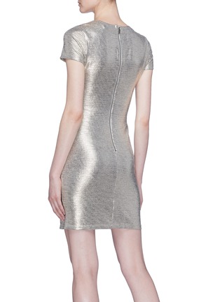 Back View - Click To Enlarge - ALICE & OLIVIA - 'Delora' metallic T-shirt dress