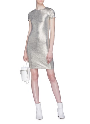 Figure View - Click To Enlarge - ALICE & OLIVIA - 'Delora' metallic T-shirt dress