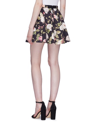 Back View - Click To Enlarge - ALICE & OLIVIA - 'Blaise' floral print pleated mini skirt