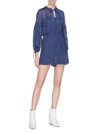 Figure View - Click To Enlarge - ALICE & OLIVIA - 'Callan' stripe burnout rompers