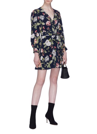 Figure View - Click To Enlarge - ALICE & OLIVIA - 'Hannah' belted floral print wrap dress
