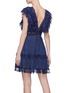 Back View - Click To Enlarge - ALICE & OLIVIA - 'Lanora' Chantilly lace trim pleated tiered dress