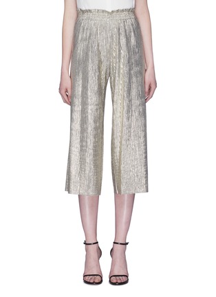 Main View - Click To Enlarge - ALICE & OLIVIA - 'Elba' plissé pleated paperbag culottes