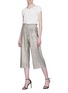 Figure View - Click To Enlarge - ALICE & OLIVIA - 'Elba' plissé pleated paperbag culottes