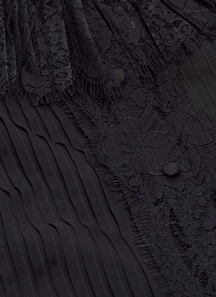 Detail View - Click To Enlarge - ALICE & OLIVIA - 'Rosetta' lace panel ruffle plissé pleated tiered dress