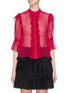 Main View - Click To Enlarge - ALICE & OLIVIA - 'Odele' ruffle trumpet sleeve silk top