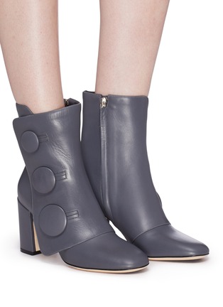 Figure View - Click To Enlarge - RODO - Mock button flap leather ankle boots