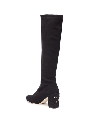 Detail View - Click To Enlarge - RODO - Stud heel suede knee high boots