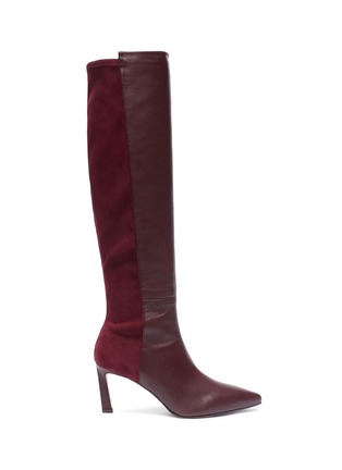 Main View - Click To Enlarge - STUART WEITZMAN - 'Demi' Stretch suede back leather knee high boots