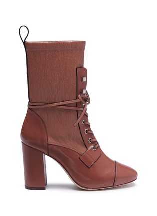 Main View - Click To Enlarge - STUART WEITZMAN - 'Veruka' lace-up leather mid-calf boots