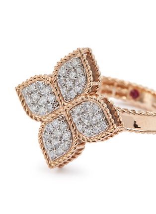 Detail View - Click To Enlarge - ROBERTO COIN - 'Princess Flower' diamond 18k rose gold ring