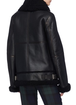 Back View - Click To Enlarge - ACNE STUDIOS - Zip cuff throatlatch oversized shearling coat