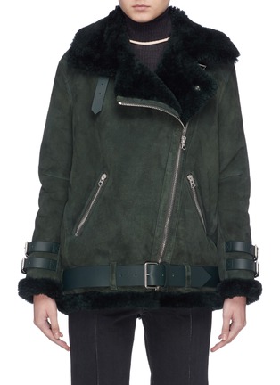 Main View - Click To Enlarge - ACNE STUDIOS - 'Velocite' belted shearling jacket