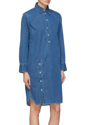 Detail View - Click To Enlarge - ACNE STUDIOS - Belted button placket denim shirt dress