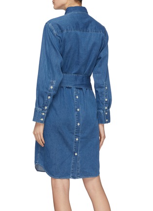 Back View - Click To Enlarge - ACNE STUDIOS - Belted button placket denim shirt dress