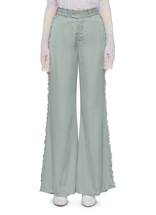 Main View - Click To Enlarge - ACNE STUDIOS - Ruffle outseam satin flared pants