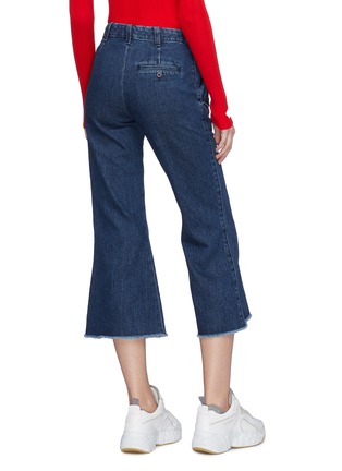 Back View - Click To Enlarge - ACNE STUDIOS - Frayed hem cropped flared jeans